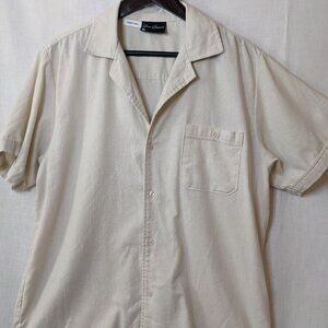 Gino Lussari Men's/Women's Beige Short Sleeve Button Down Shirt Size L